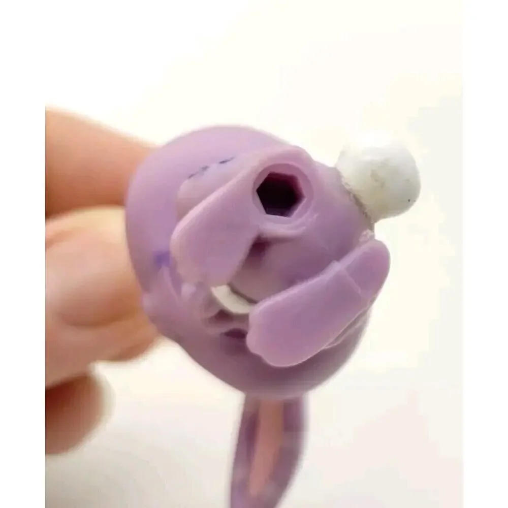 Littlest Pet Shop #828 Bunny Rabbit Purple White Striped Ears Green Dot Eyes